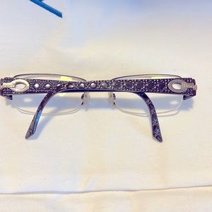 CHRISTIAN  DIOR READING EYEGLASS FRAMES SILVER BROWN LADY DIOR DESIGN